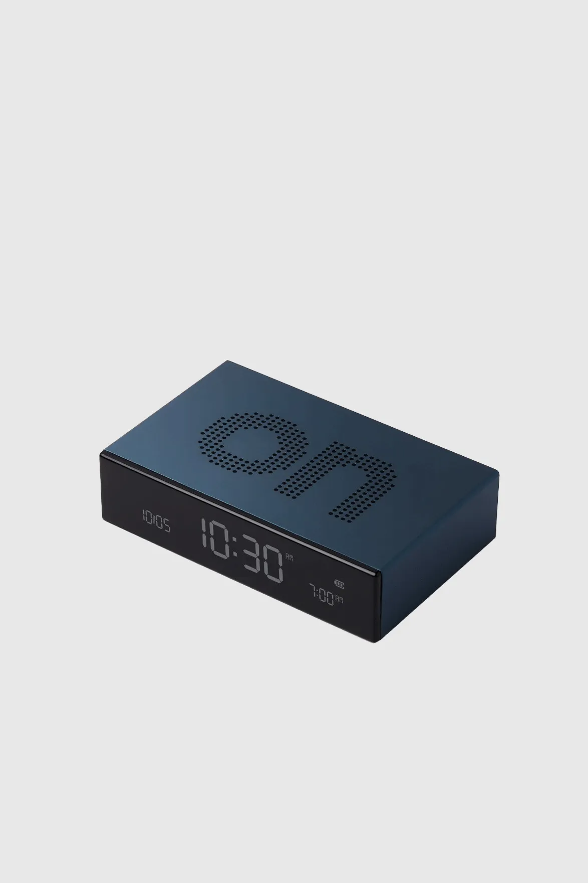 Flip Premium Reversible Alarm Clock - Dark Aluminium Blue