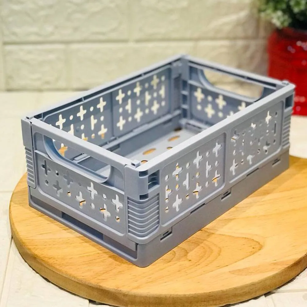 Foldable Multi Purpose Storage Basket Large(Sky Blue)