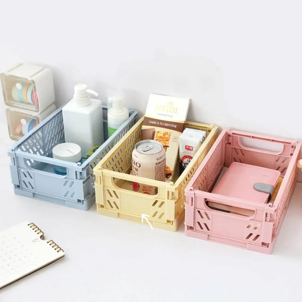 Foldable Multi Purpose Storage Basket Large(Sky Blue)