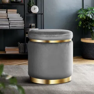 Footstool Round Velvet Ottoman Foot Stool Foot Rest Pouffe Padded Seat