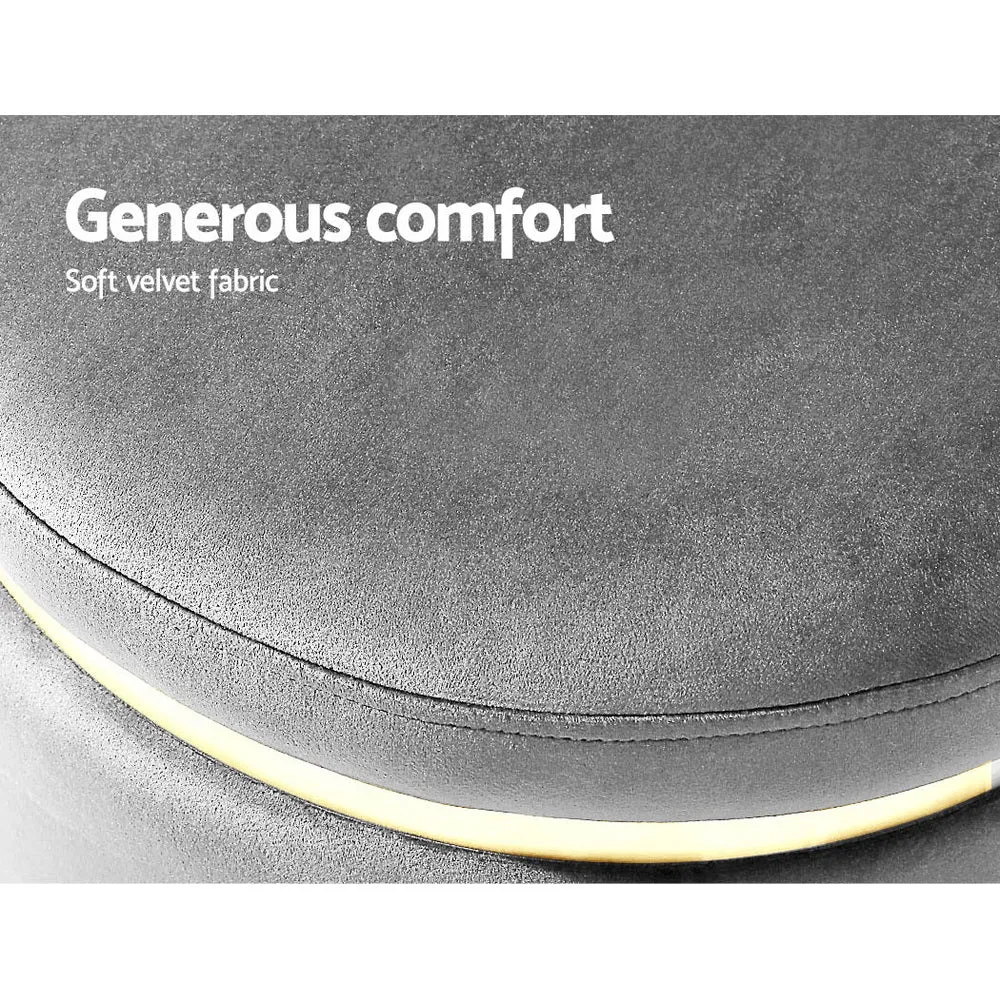 Footstool Round Velvet Ottoman Foot Stool Foot Rest Pouffe Padded Seat