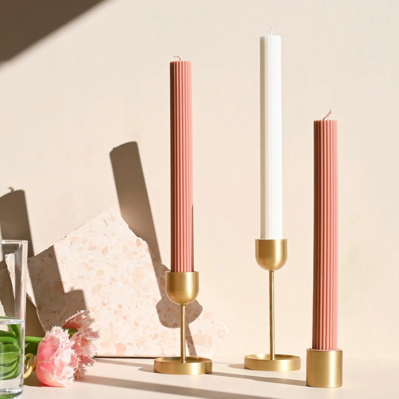 Fountain Brass Candle Holder | Large