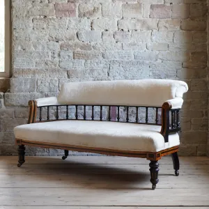 French Marquetry Inlaid Salon Sofa
