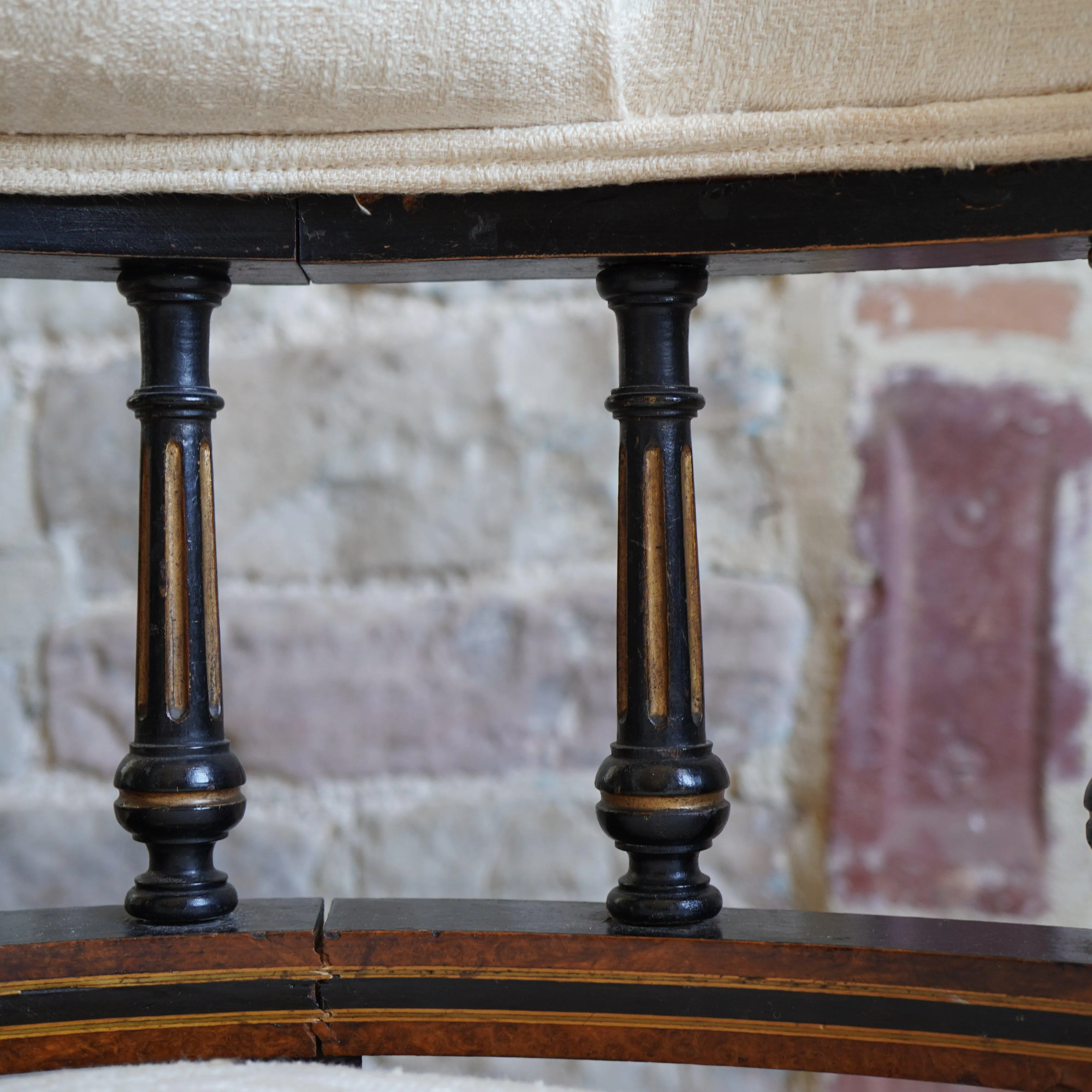 French Marquetry Inlaid Salon Sofa