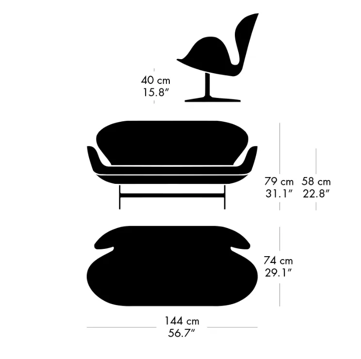 Fritz Hansen Swan Sofa™ Upholstered