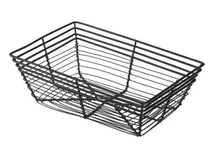 Genware WB2315BK Wire Basket, Rectangular 23 x 15 x 7.5cm - Pack of 6