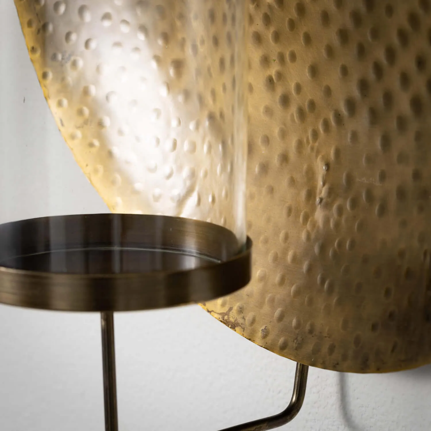 Gold Hammered Metal Sconce Set