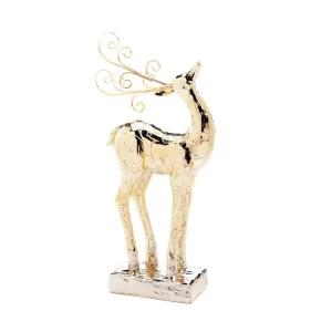 Golden Dasher Reindeer Statue