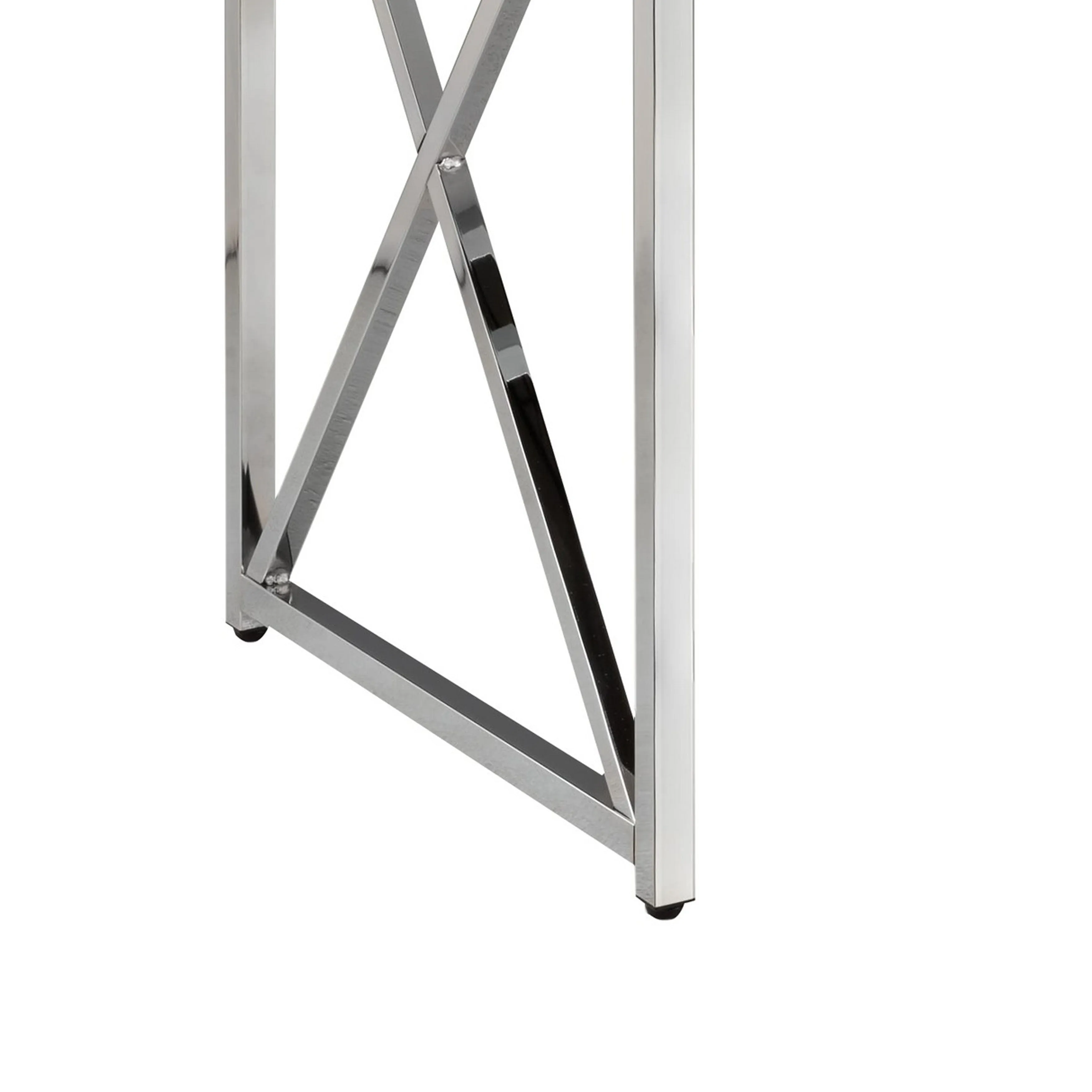 Gracie 47 Inch Desk, White Rectangular Top, Metal Legs in Chrome Finish By Casagear Home
