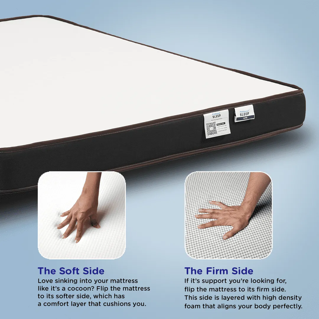 Grande Wood and Metal Hybrid Bed (White)   Lite Dual Comfort Mattress (King)