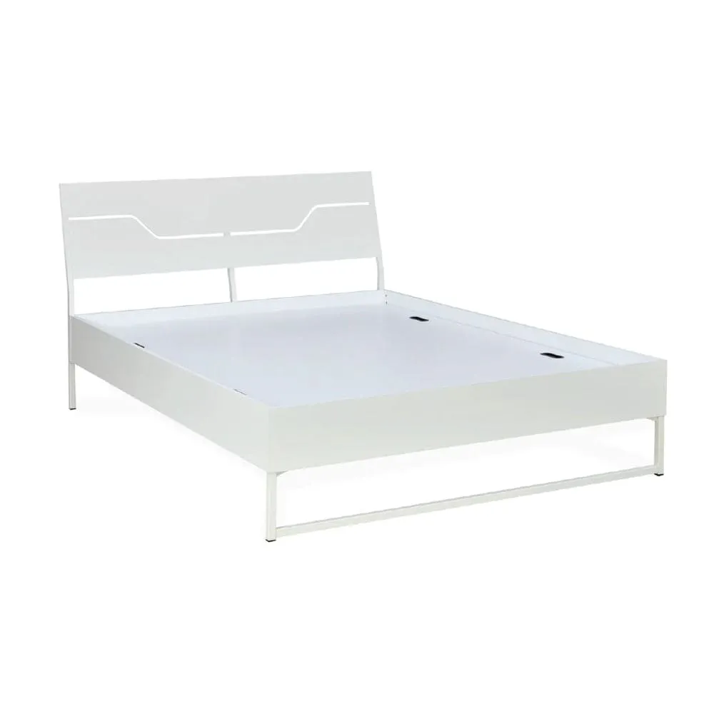 Grande Wood and Metal Hybrid Bed (White)   Lite Dual Comfort Mattress (King)