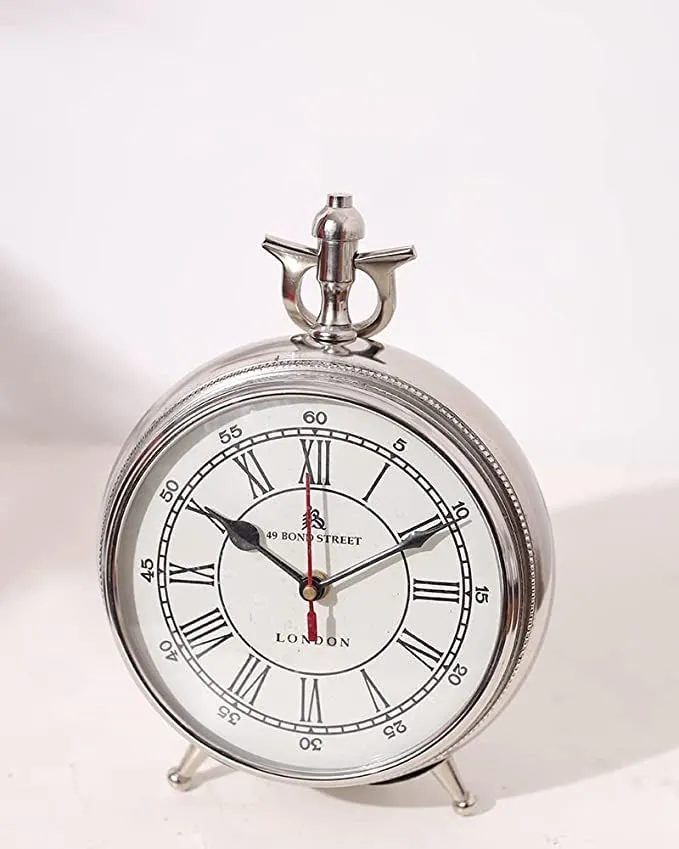 Great Choice Chrome Finish Table Clock Nautical Style Shiny Silver Desk Analog Roman Clock Office & Home Desk Decor Christmas Gift