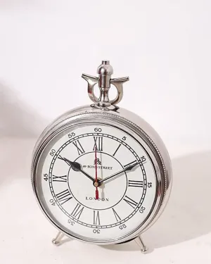 Great Choice Chrome Finish Table Clock Nautical Style Shiny Silver Desk Analog Roman Clock Office & Home Desk Decor Christmas Gift