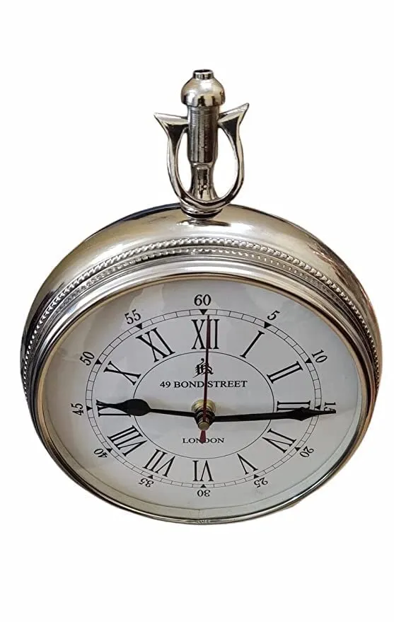 Great Choice Chrome Finish Table Clock Nautical Style Shiny Silver Desk Analog Roman Clock Office & Home Desk Decor Christmas Gift