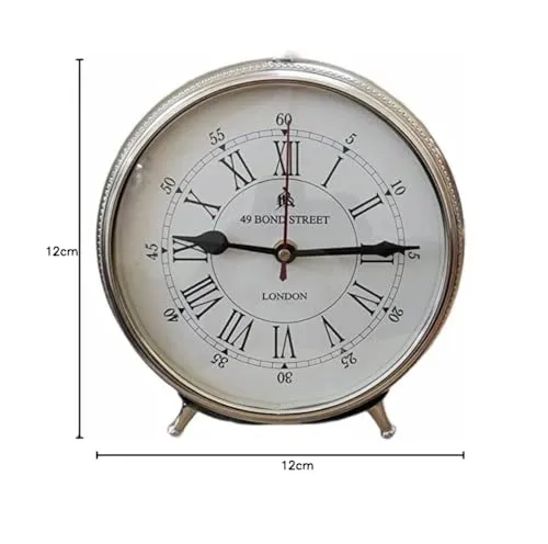 Great Choice Chrome Finish Table Clock Nautical Style Shiny Silver Desk Analog Roman Clock Office & Home Desk Decor Christmas Gift