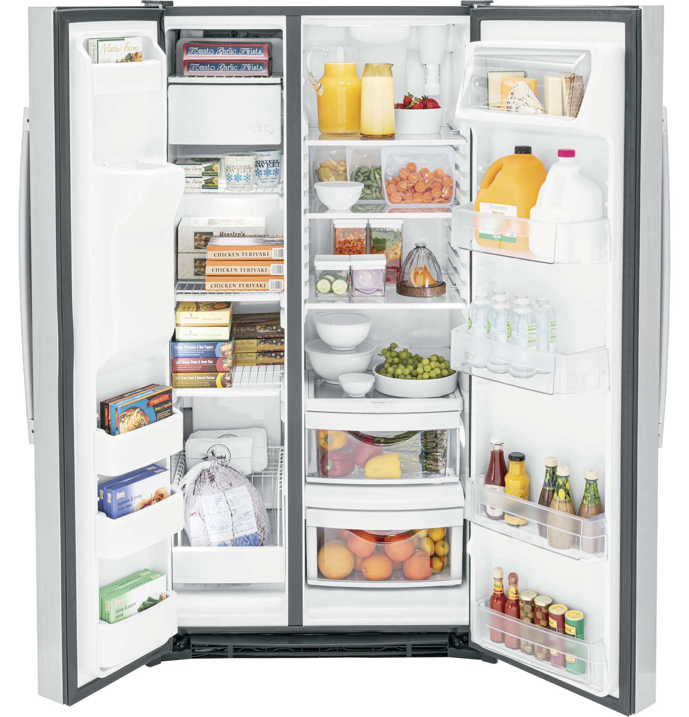 GSS25GYPFS GE® 25.3 Cu. Ft. Side-By-Side Refrigerator