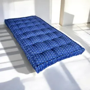 H B Msala Gadda Medium Firm Soft Cotton Quilt Mattress, Rectangle Type, Black Hosiery Cotton, Premium Blue Box Pack of 1 (4X 6 Double) |Perfect for a restful Night's Sleep|Upgrade Your Sleep|