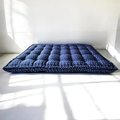 H B Msala Gadda Medium Firm Soft Cotton Quilt Mattress, Rectangle Type, Black Hosiery Cotton, Premium Blue Box Pack of 1 (4X 6 Double) |Perfect for a restful Night's Sleep|Upgrade Your Sleep|