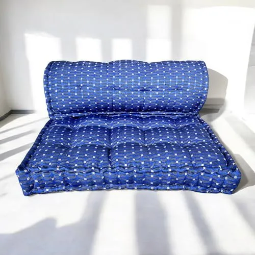 H B Msala Gadda Medium Firm Soft Cotton Quilt Mattress, Rectangle Type, Black Hosiery Cotton, Premium Blue Box Pack of 1 (4X 6 Double) |Perfect for a restful Night's Sleep|Upgrade Your Sleep|