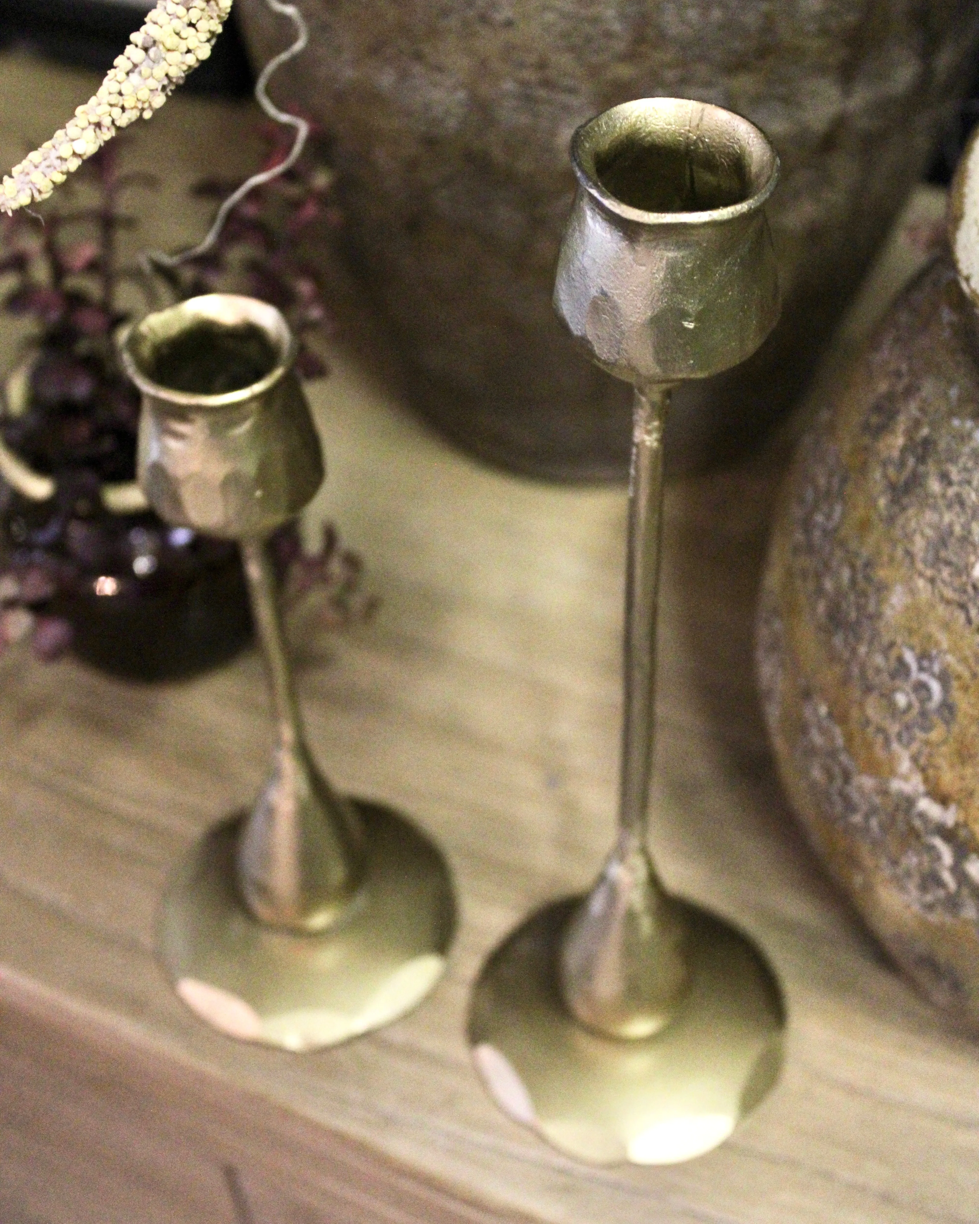 Hand-Forged Iron Taper Candleholders