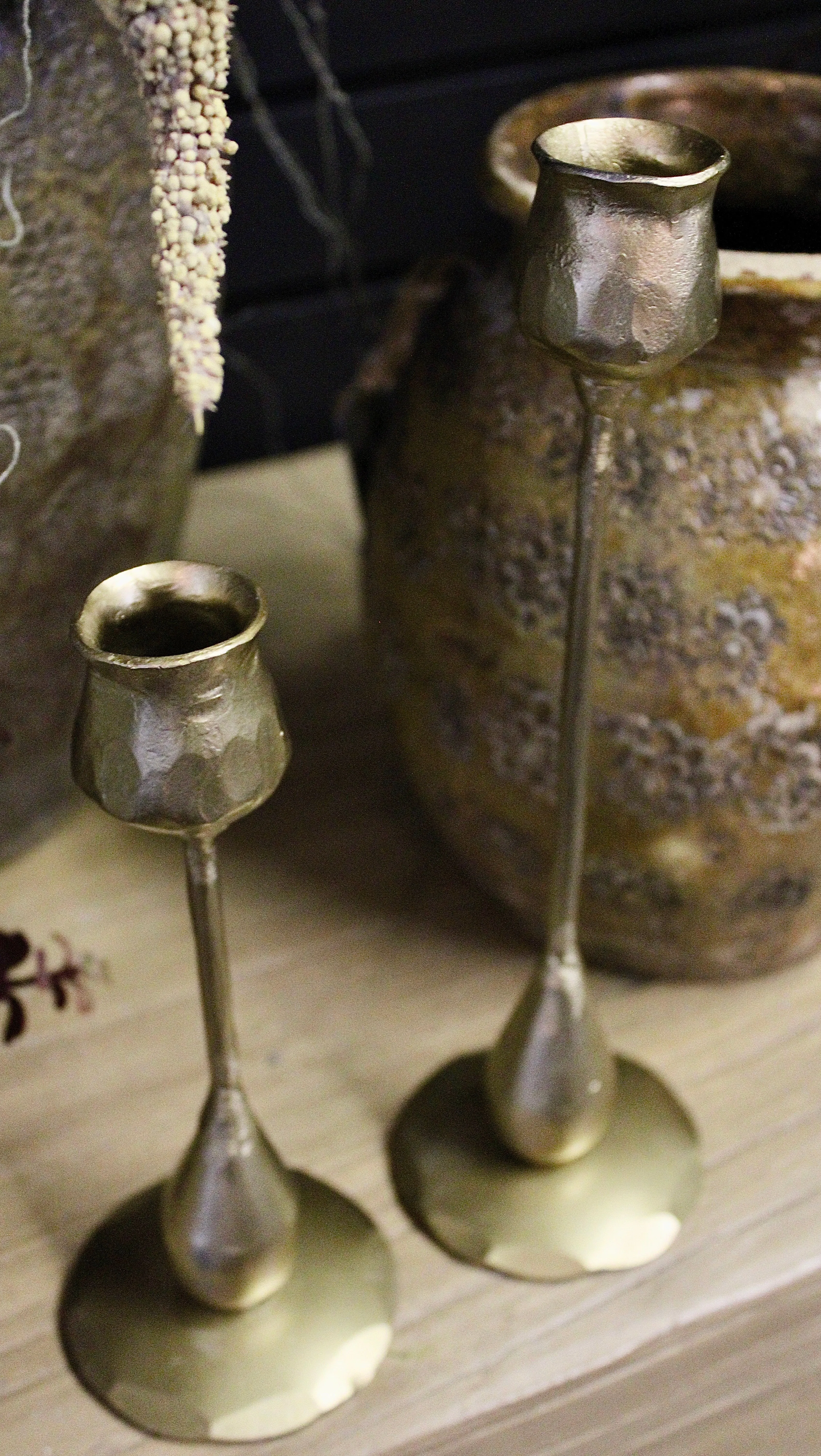Hand-Forged Iron Taper Candleholders