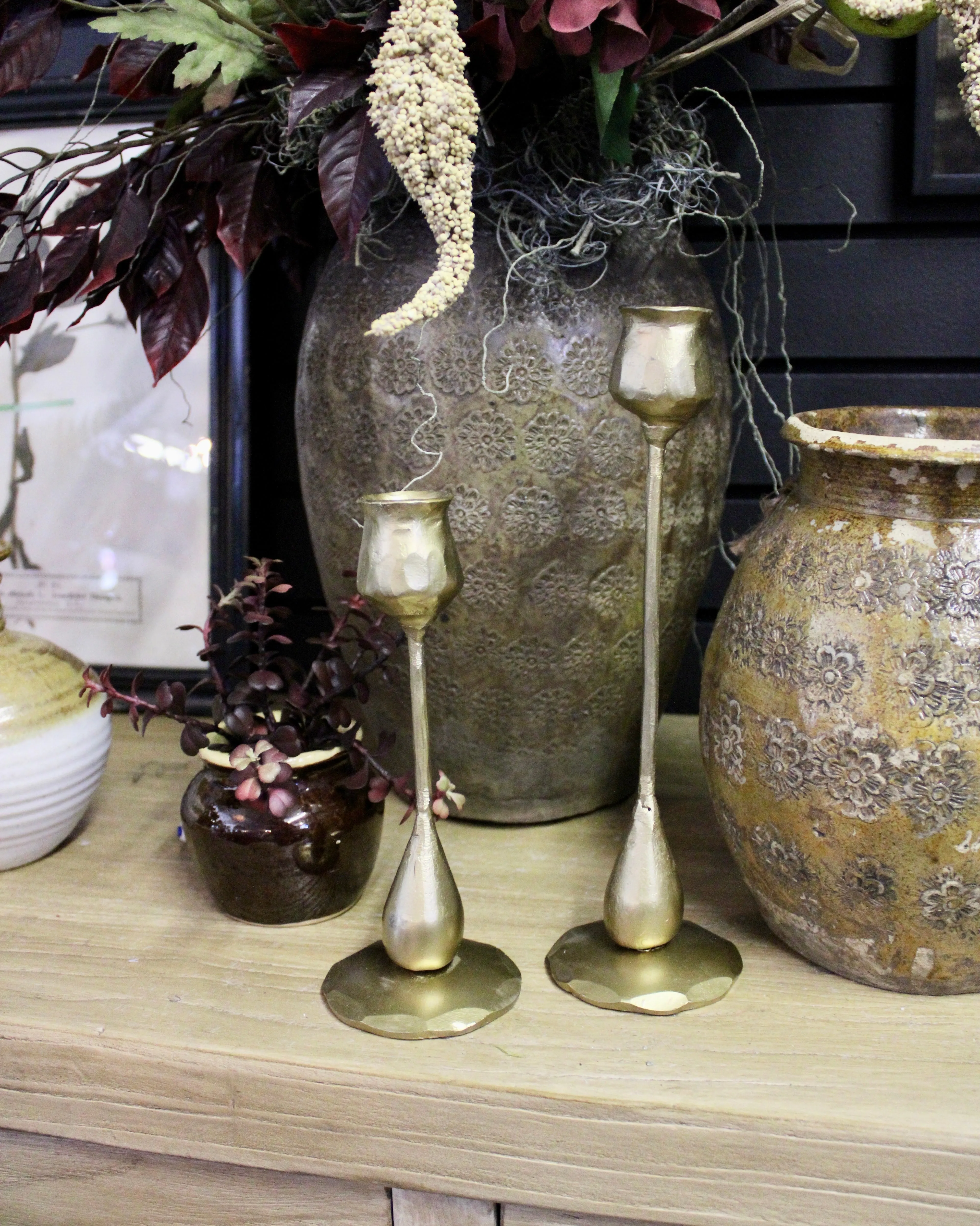 Hand-Forged Iron Taper Candleholders