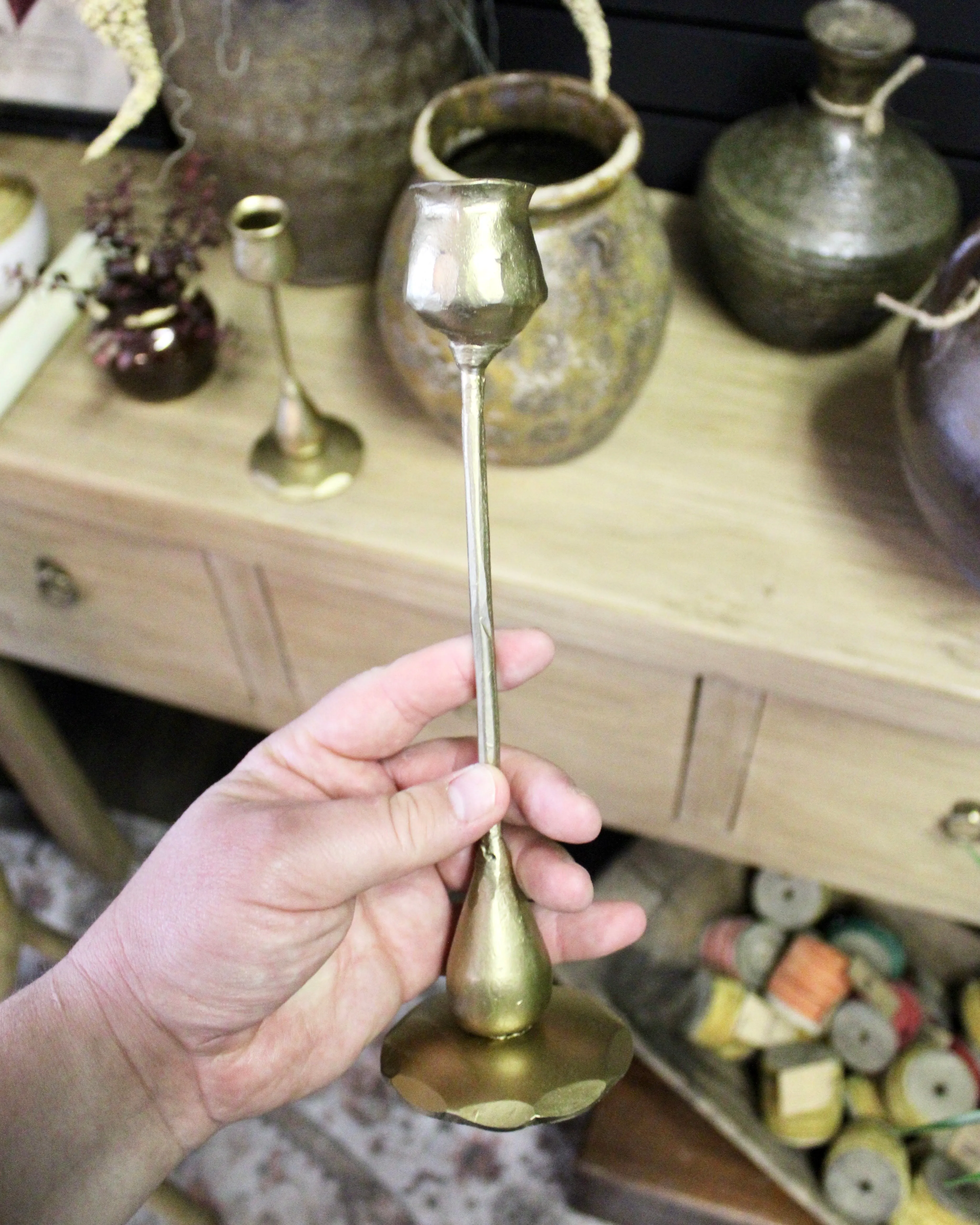 Hand-Forged Iron Taper Candleholders