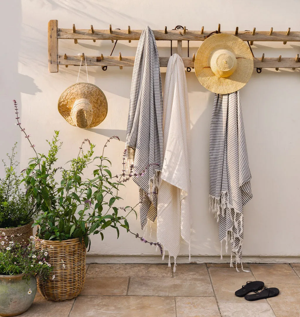 Hand-Woven Rattan Basket w/ Handles