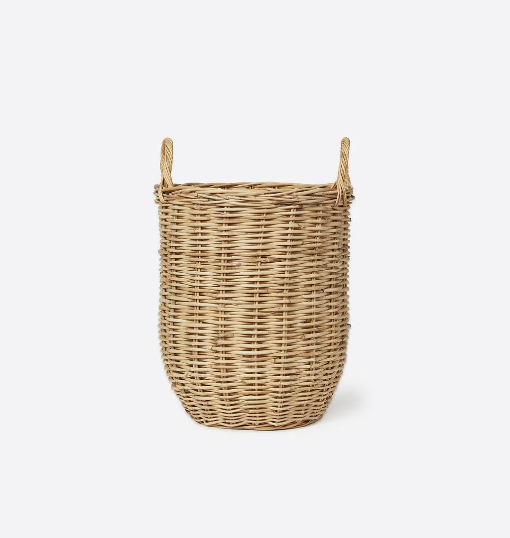 Hand-Woven Rattan Basket w/ Handles