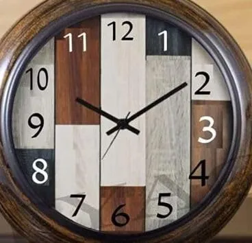 Handmade Wooden 5" Table Top Clock Desk Clock Antque Style Hanging Clock Home & Office, Bed Room, Decor Wedding Gift (Multicolor Dial)