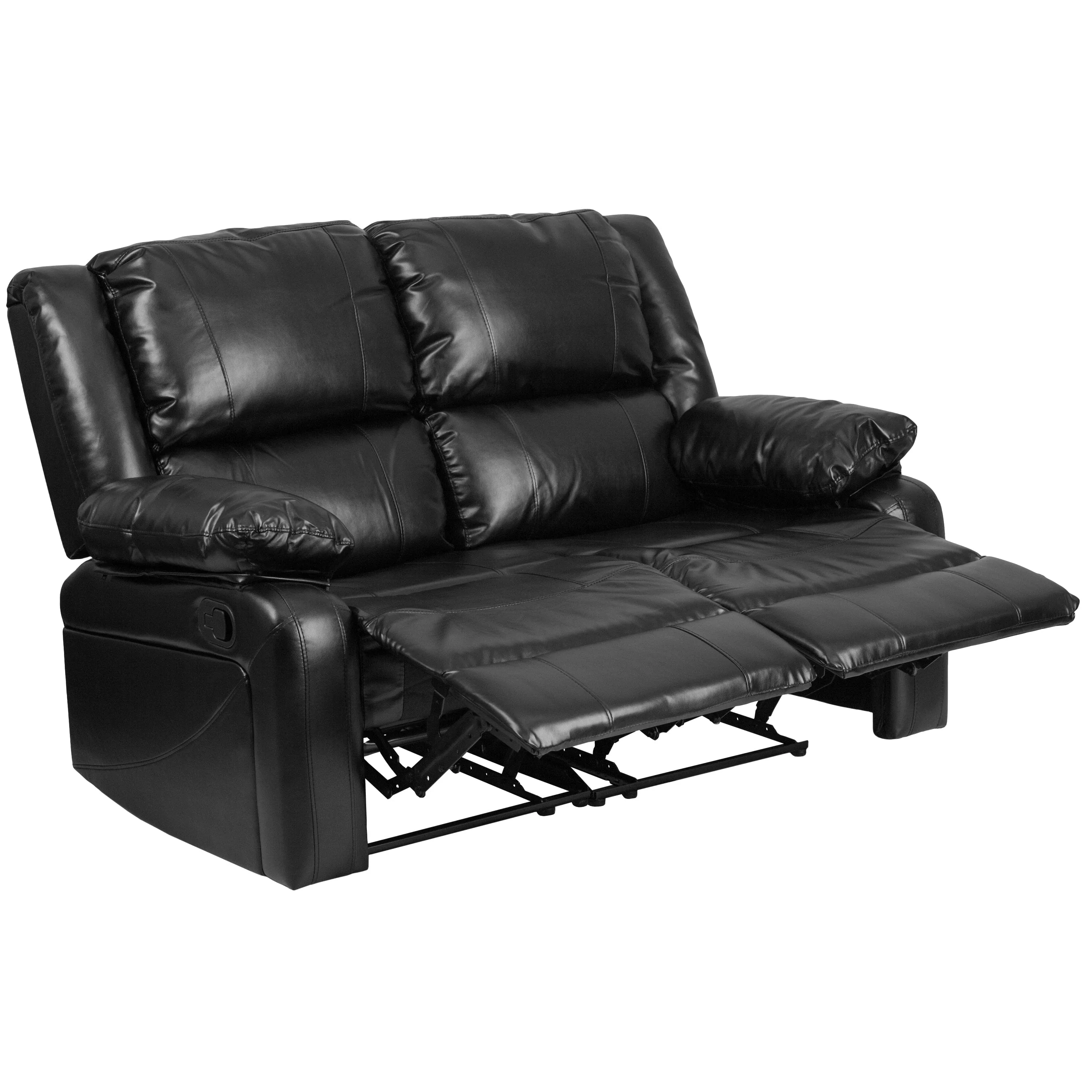 Harmony Series Brown LeatherSoft Loveseat with Two Built-In Recliners - BT-70597-LS-BN-GG