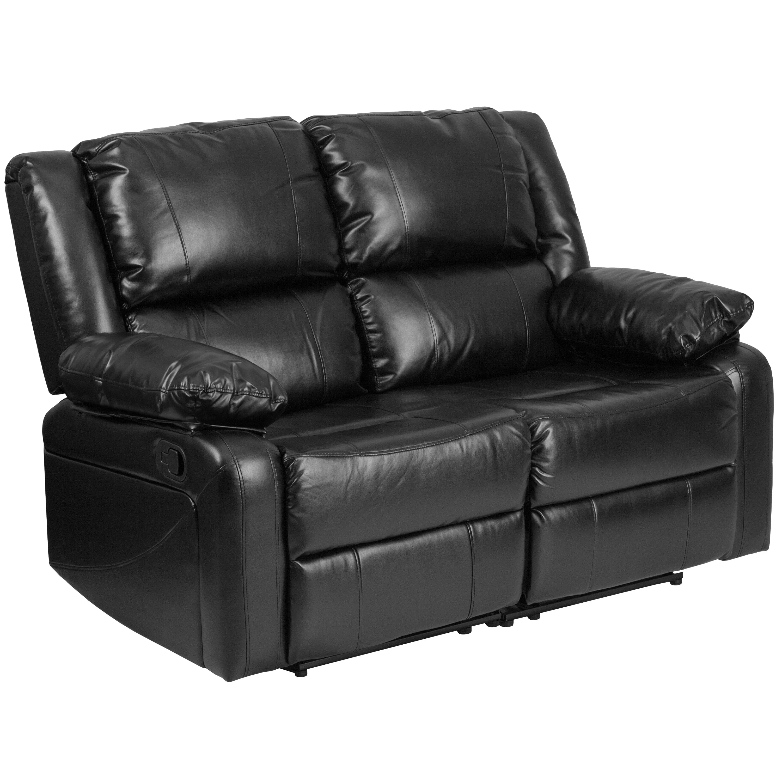 Harmony Series Brown LeatherSoft Loveseat with Two Built-In Recliners - BT-70597-LS-BN-GG