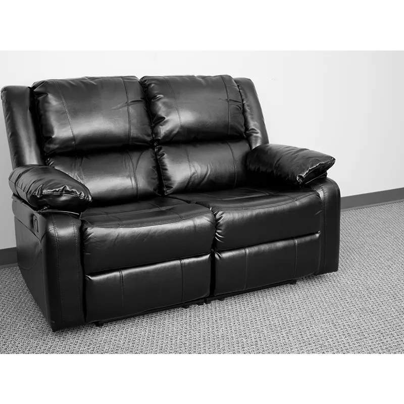 Harmony Series Brown LeatherSoft Loveseat with Two Built-In Recliners - BT-70597-LS-BN-GG