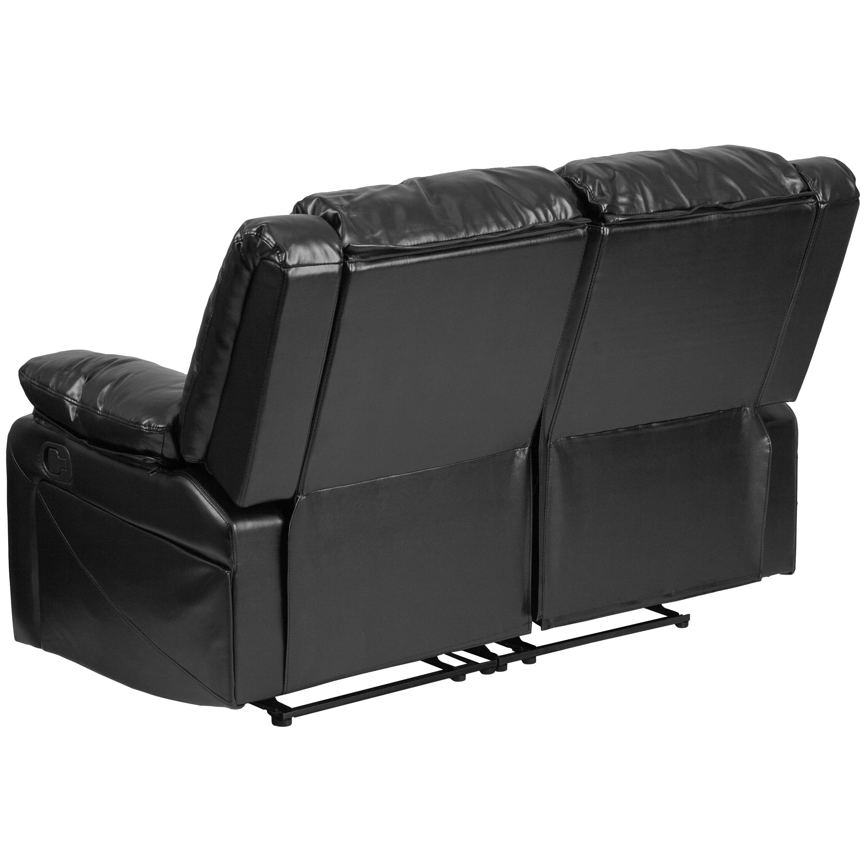 Harmony Series Brown LeatherSoft Loveseat with Two Built-In Recliners - BT-70597-LS-BN-GG