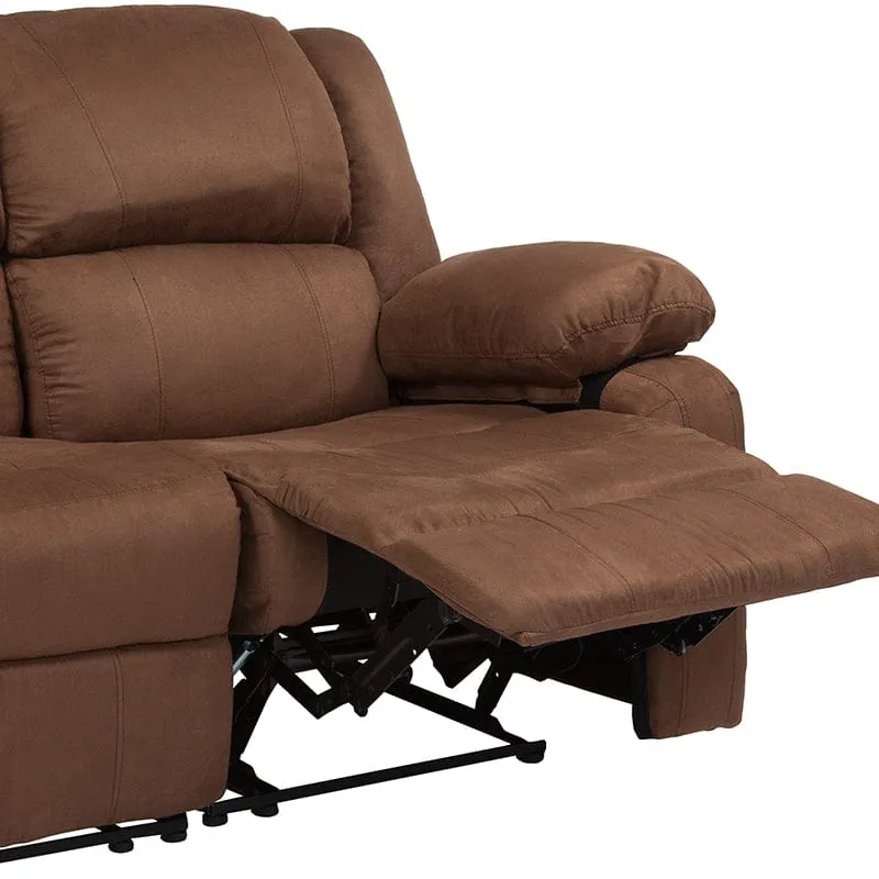 Harmony Series Brown LeatherSoft Loveseat with Two Built-In Recliners - BT-70597-LS-BN-GG