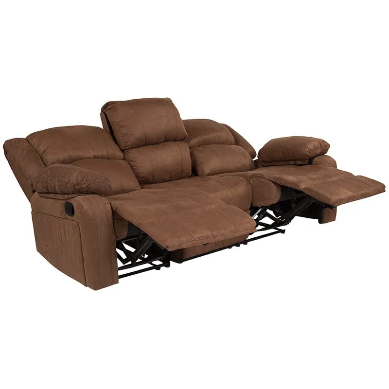 Harmony Series Brown LeatherSoft Sofa with Two Built-In Recliners - BT-70597-SOF-BN-GG