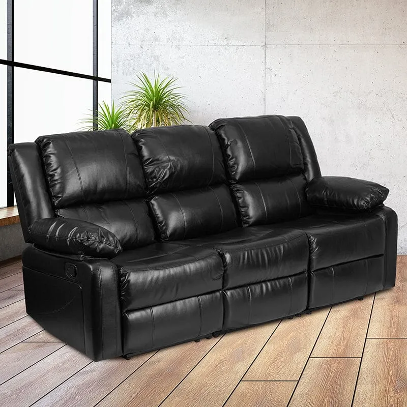 Harmony Series Brown LeatherSoft Sofa with Two Built-In Recliners - BT-70597-SOF-BN-GG