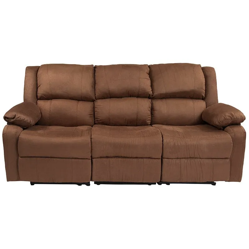 Harmony Series Brown LeatherSoft Sofa with Two Built-In Recliners - BT-70597-SOF-BN-GG
