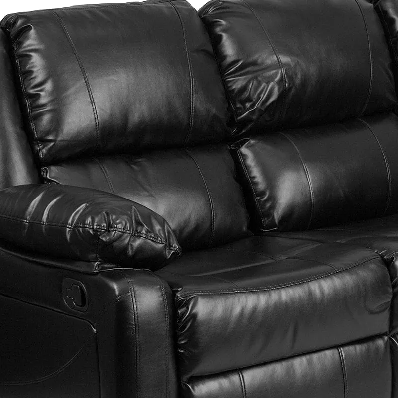 Harmony Series Brown LeatherSoft Sofa with Two Built-In Recliners - BT-70597-SOF-BN-GG