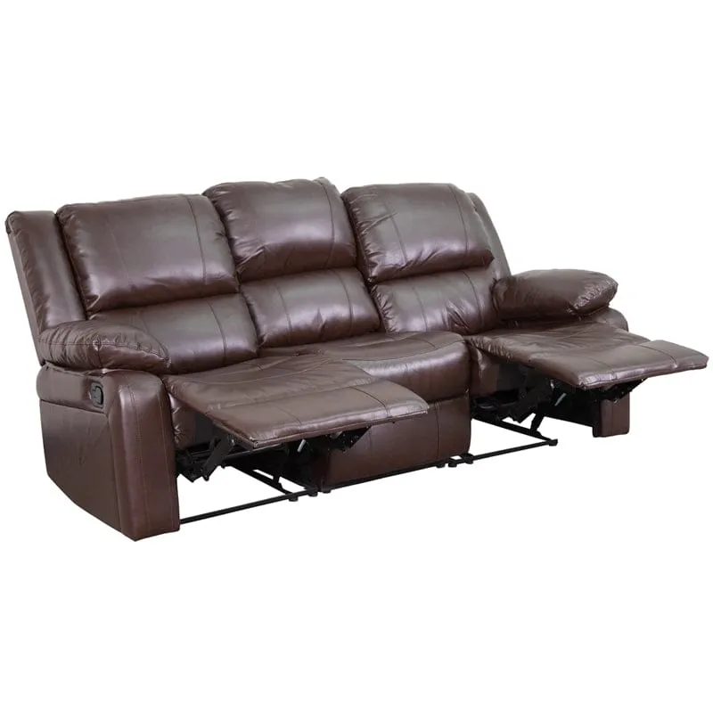 Harmony Series Brown LeatherSoft Sofa with Two Built-In Recliners - BT-70597-SOF-BN-GG