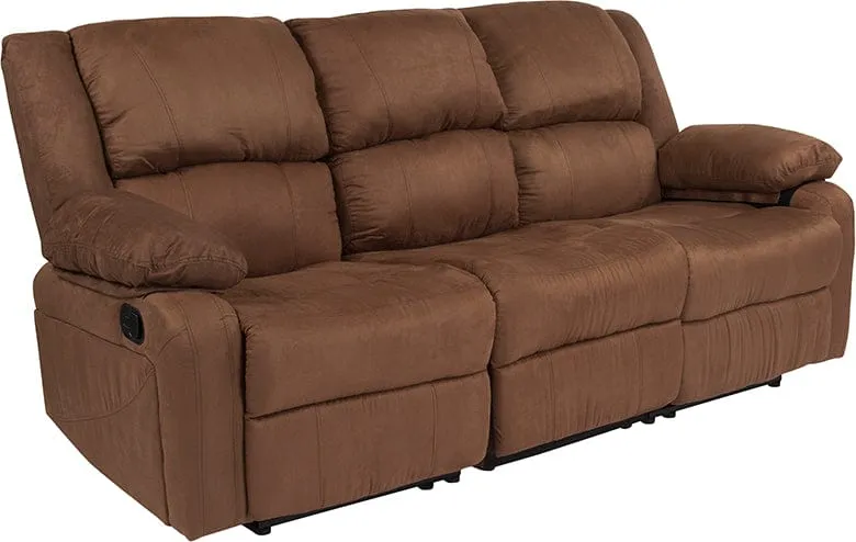 Harmony Series Brown LeatherSoft Sofa with Two Built-In Recliners - BT-70597-SOF-BN-GG