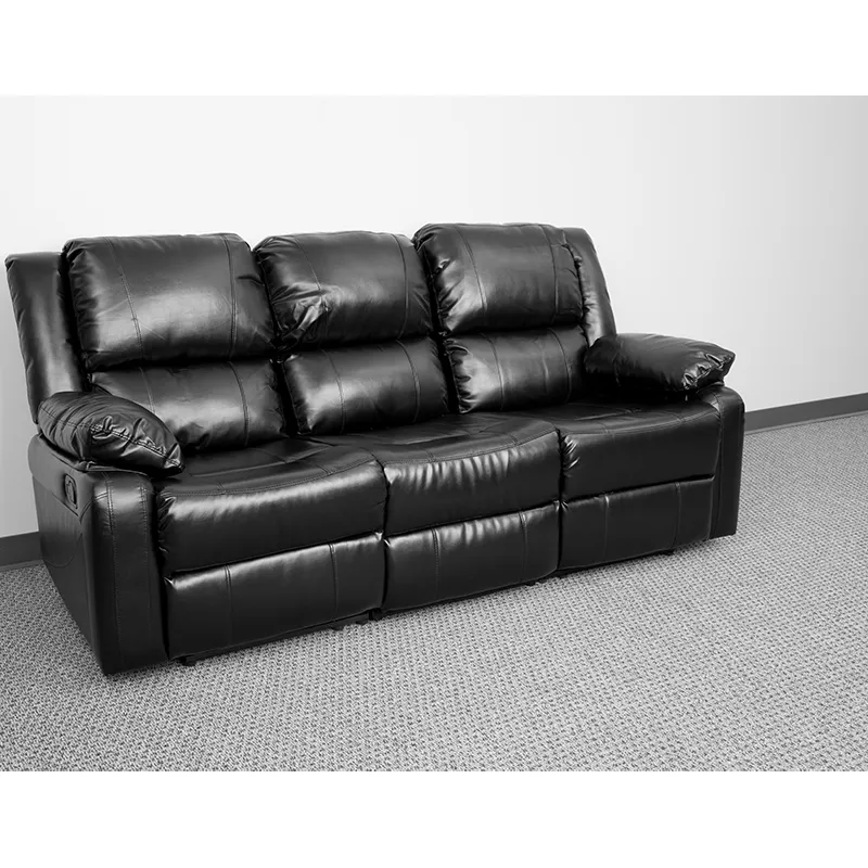 Harmony Series Brown LeatherSoft Sofa with Two Built-In Recliners - BT-70597-SOF-BN-GG
