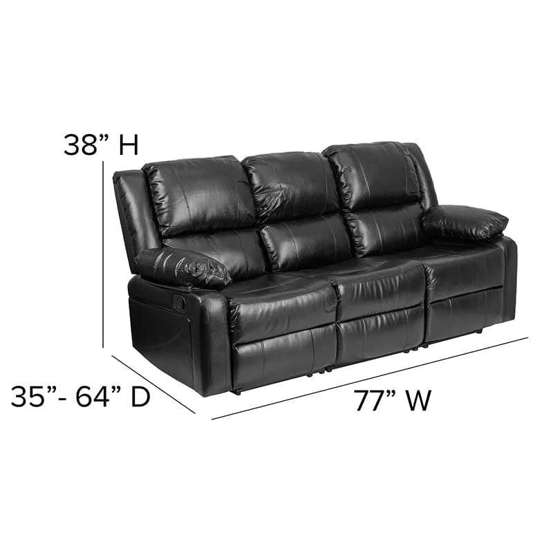 Harmony Series Brown LeatherSoft Sofa with Two Built-In Recliners - BT-70597-SOF-BN-GG