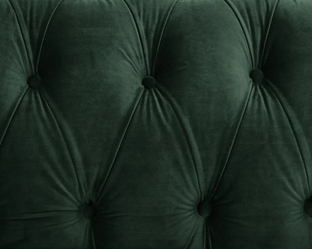Harper Chesterfield Studded Green Velvet 2 Seater Sofa