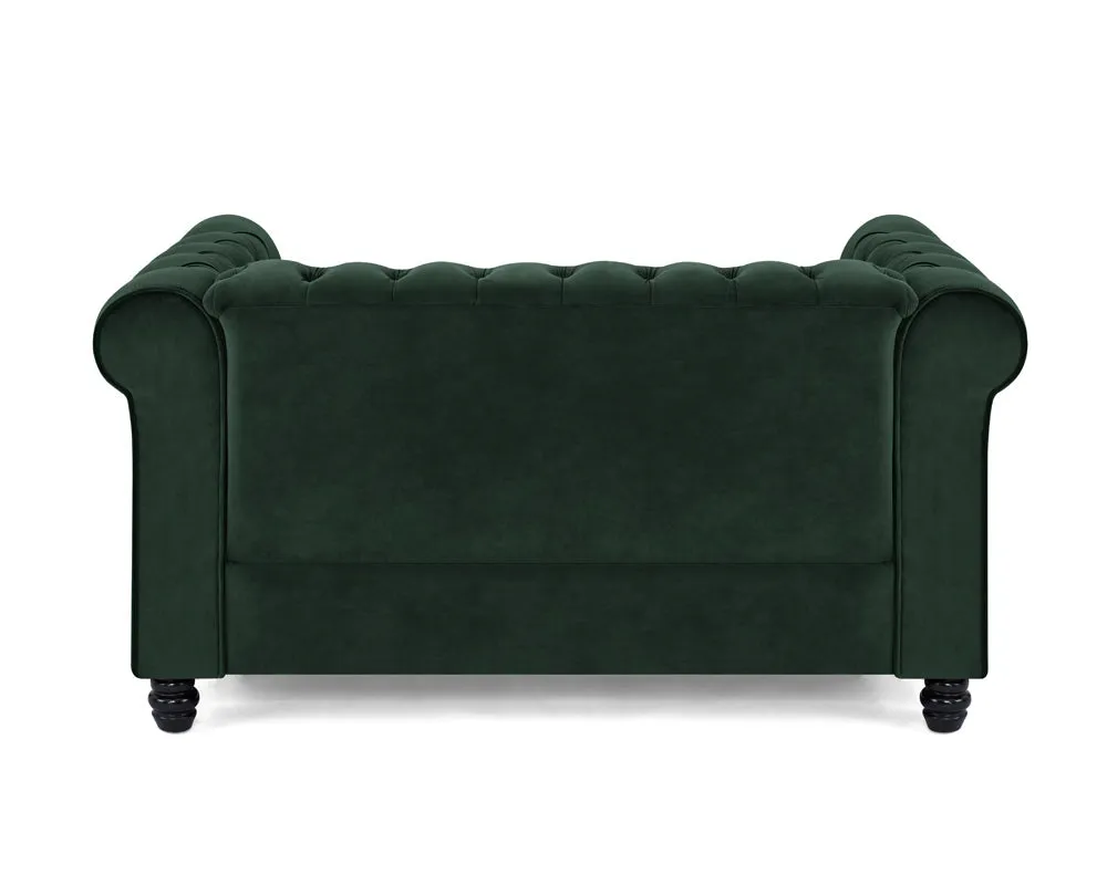 Harper Chesterfield Studded Green Velvet 2 Seater Sofa