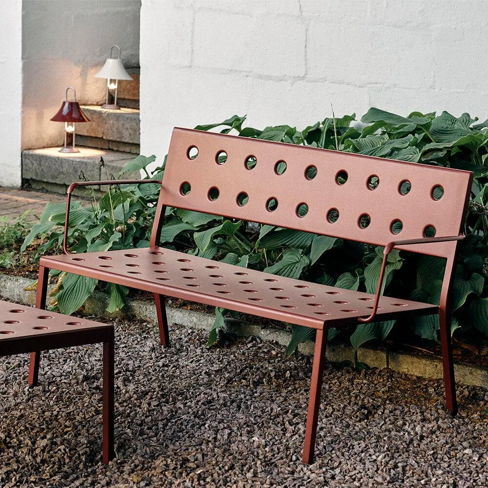 HAY Balcony Garden Furniture Lounge Bench with Arms