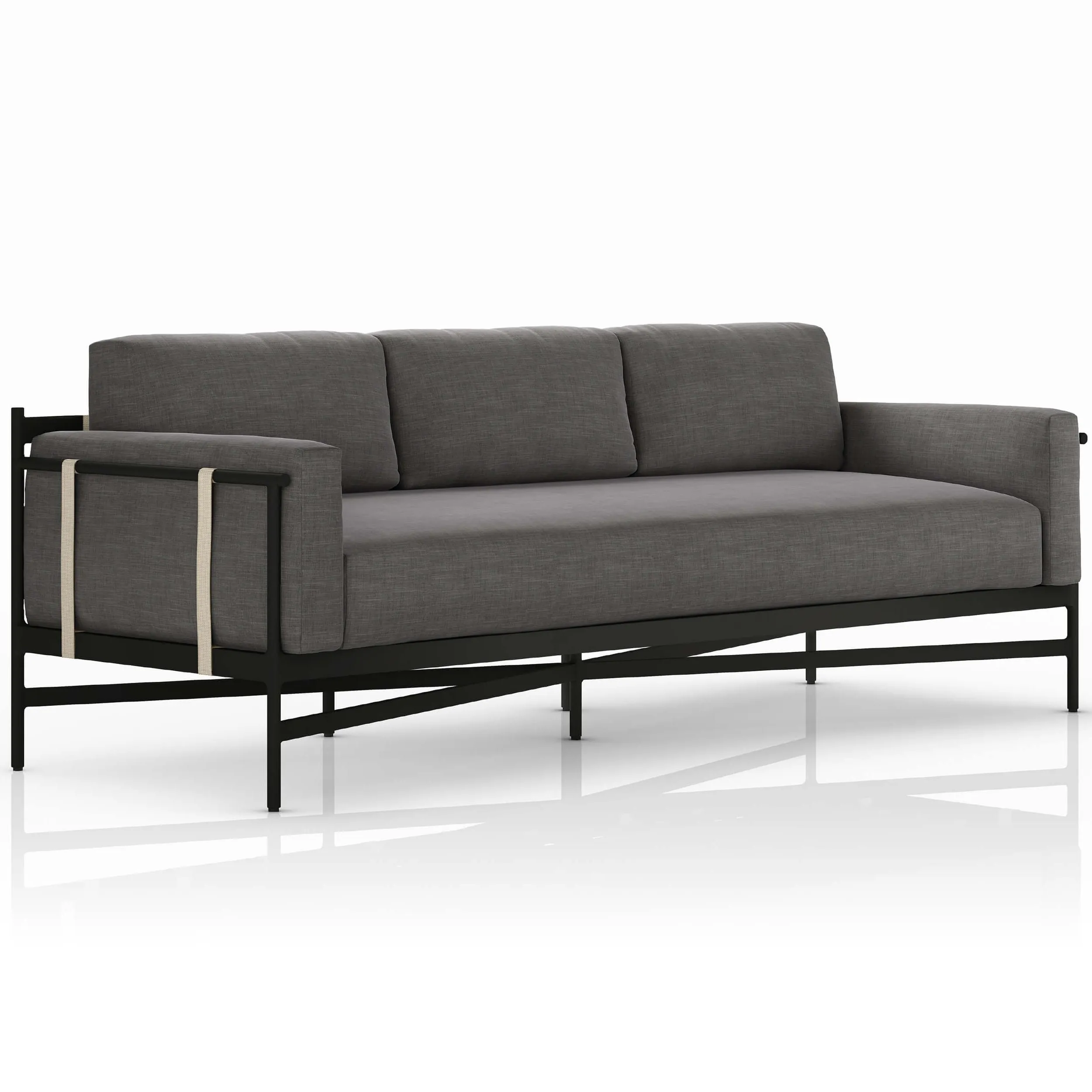 Hearst 99" Outdoor Sofa, Charcoal