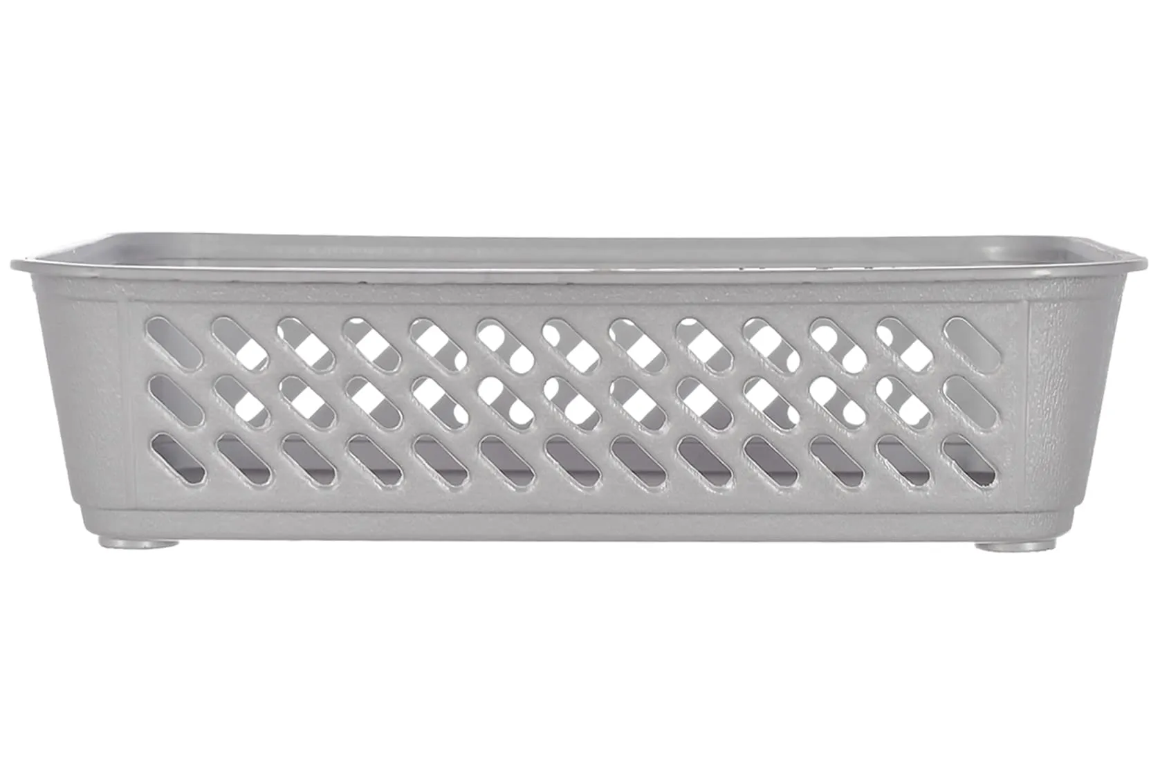 Heart Home Multipurposes Super Tidy Plastic Basket, Organizer For Kitchen, Countertops, Cabinets, Bathrooms- Pack of 4 (Grey) -46HH0578