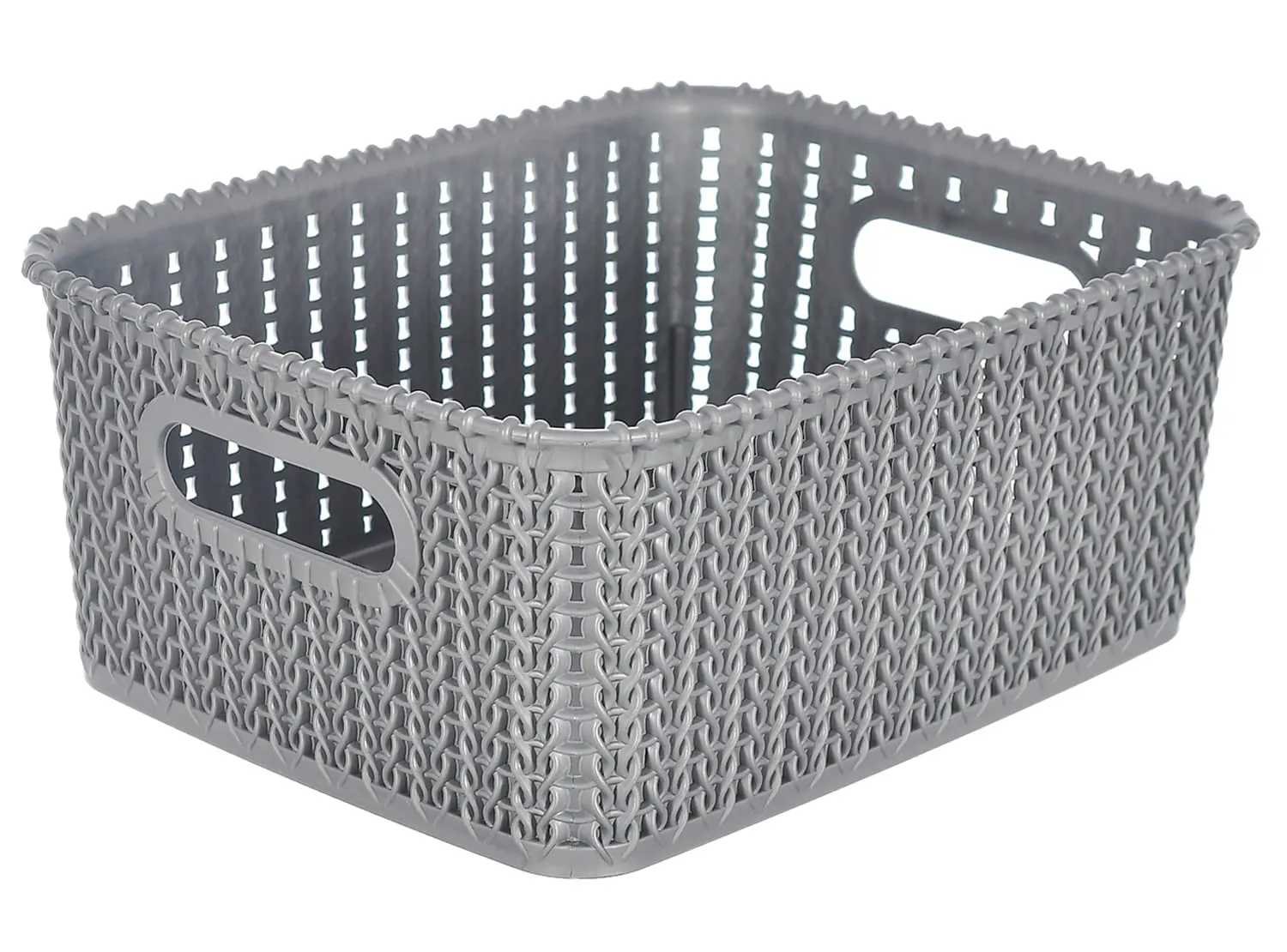 Heart Home Multiuses Large M 20 Plastic Tray/Basket/Organizer Without Lid- Pack of 3 (Grey) -46HH097