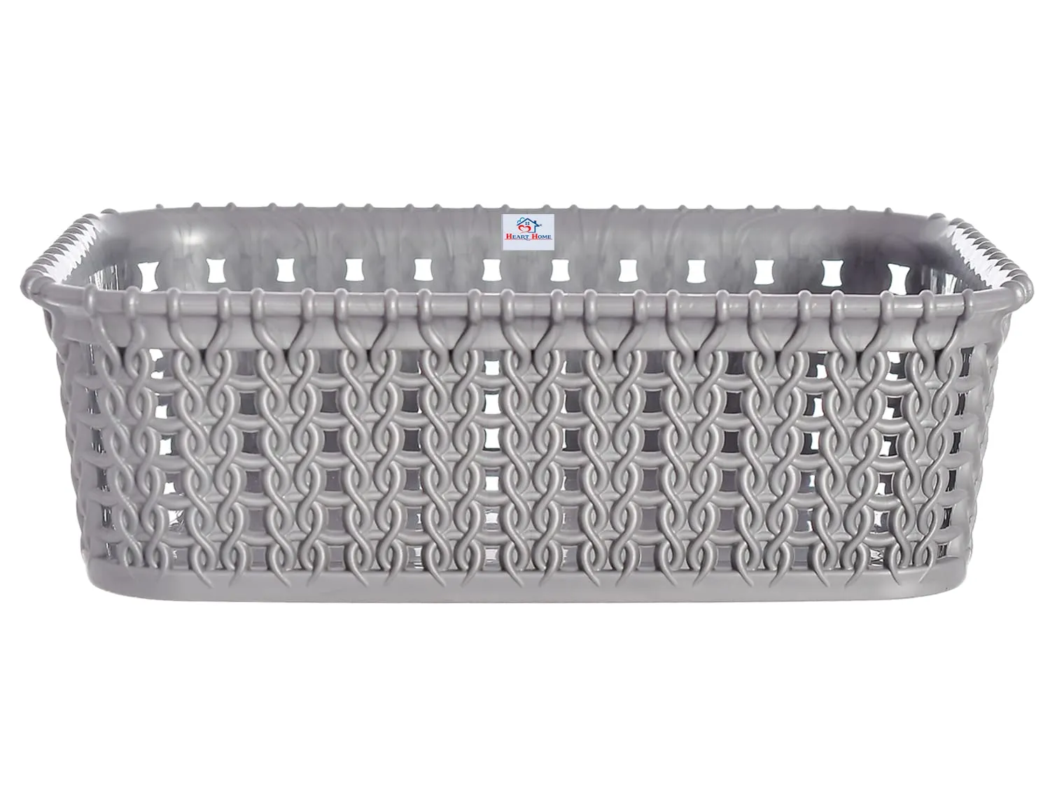 Heart Home Multiuses Small M 15 Plastic Tray/Basket/Organizer Without Lid- Pack of 3 (Grey) -46HH0121